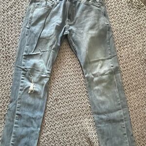 Lee Men's Distressed Light Blue Skinny Jeans